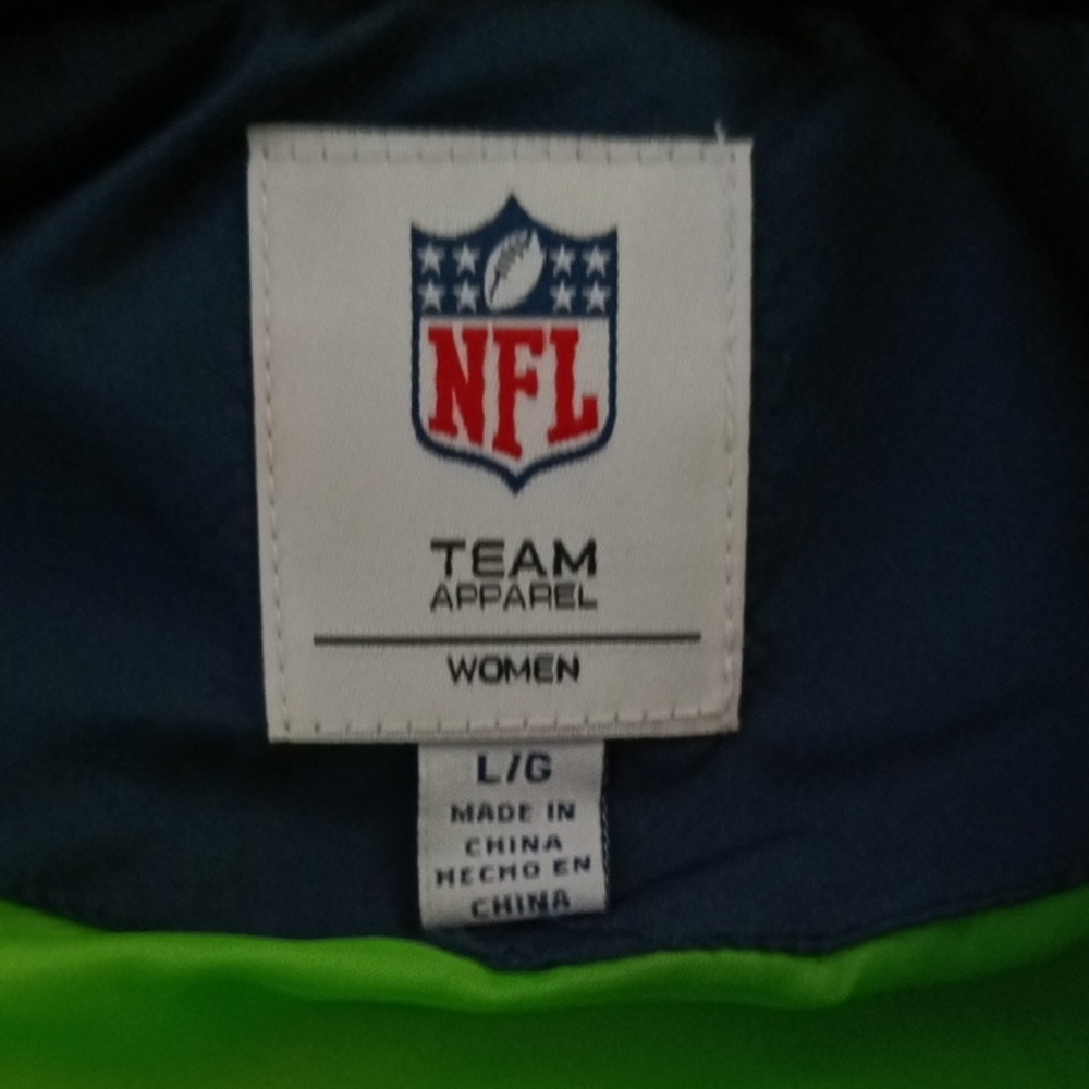 NFL Seattle Seahawks Navy Vest with Lime Green Interior - Picture 2 of 4